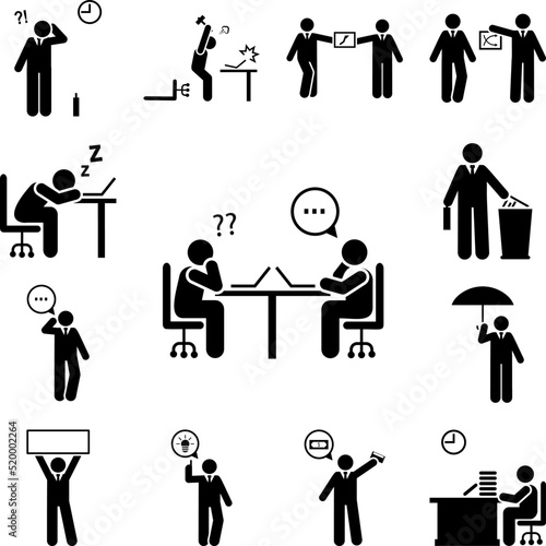 Holding, phone, think, businessman icon in a collection with other items