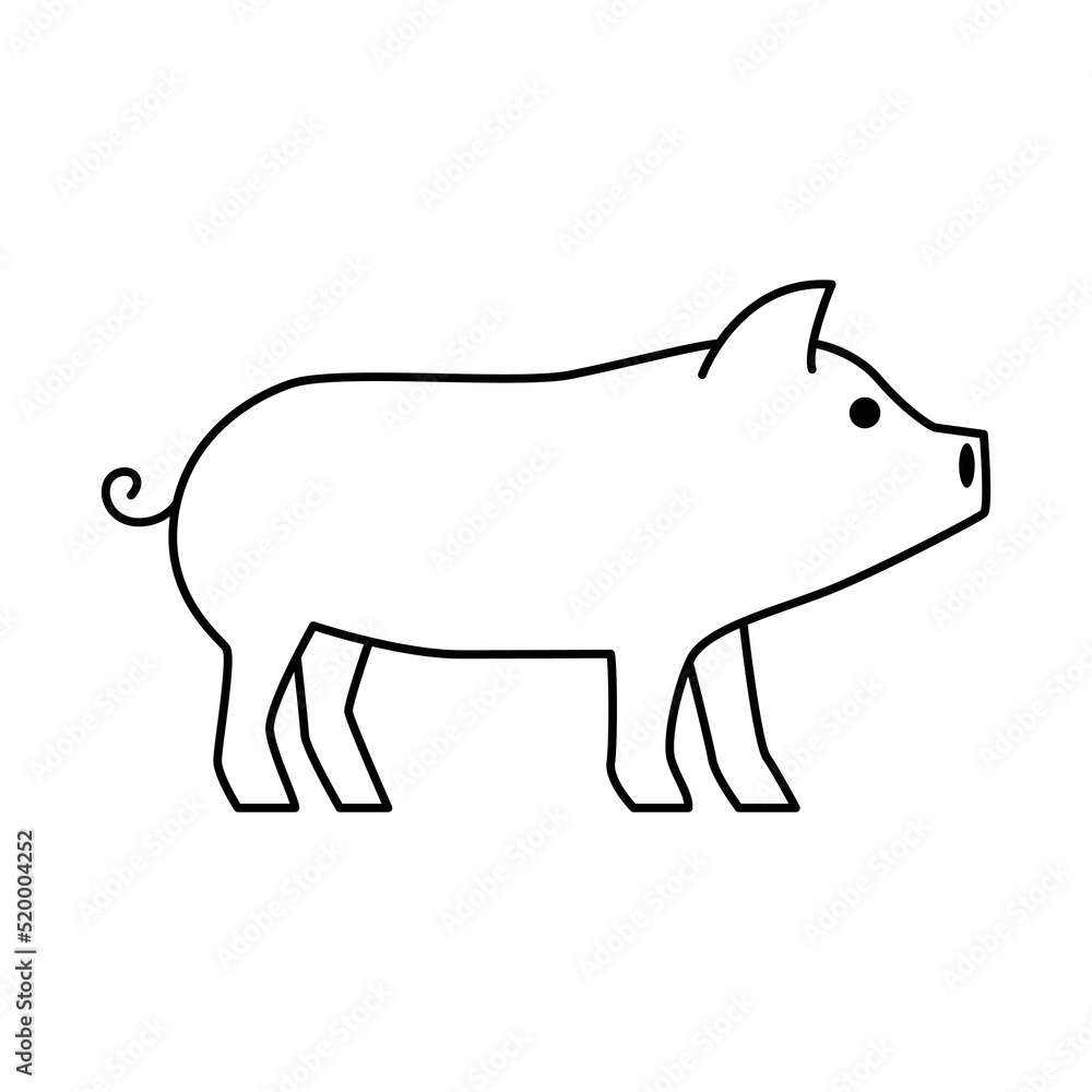 Obraz premium Pig icon vector design template.