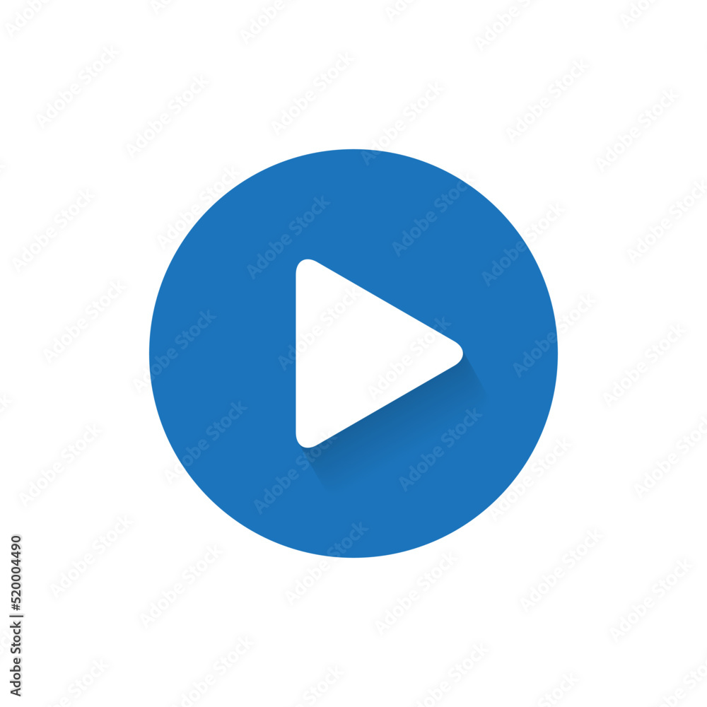 Play button, media player icon vector in flat style Play button, media player icon vector in flat style