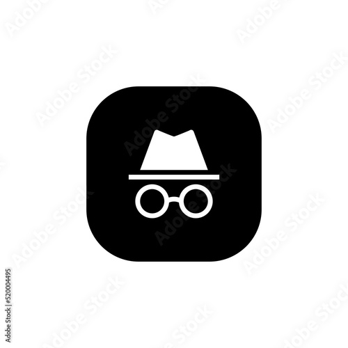 Incognito, private browsing icon vector for web or mobile app