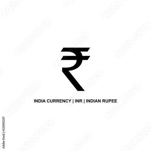 India Currency, Rupee Icon Symbol. Vector Illustration