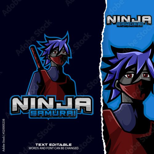 Ninja esport logo - premium vector