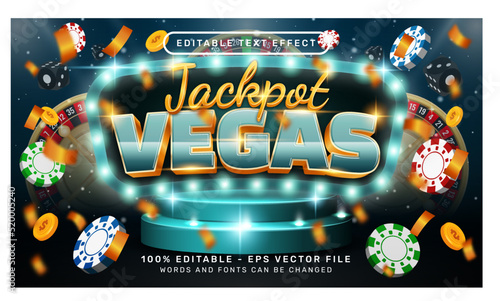 jackpot vegas 3d text effect and editable text effect
