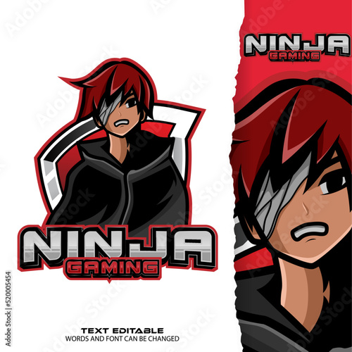 Ninja esport logo - premium vector
