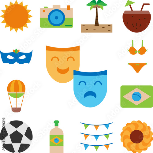theatre color icon in a collection with other items