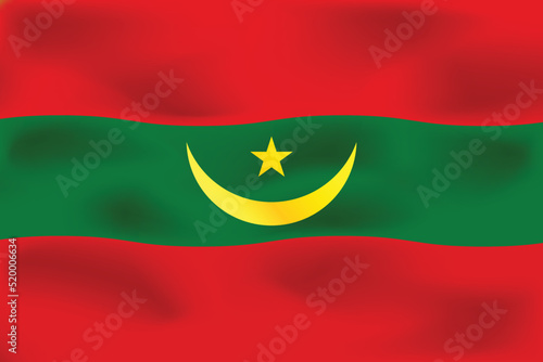 National flag of Mauritania. Realistic pictures flag