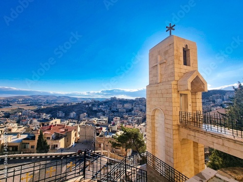 The view from the top of Saint Takla Monastry in Malula, Syria   photo