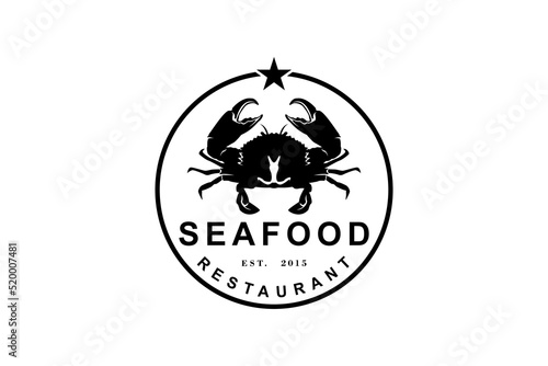 Seafood Crab Lobster Crayfish Prawn Shrimp vintage luxury logo design