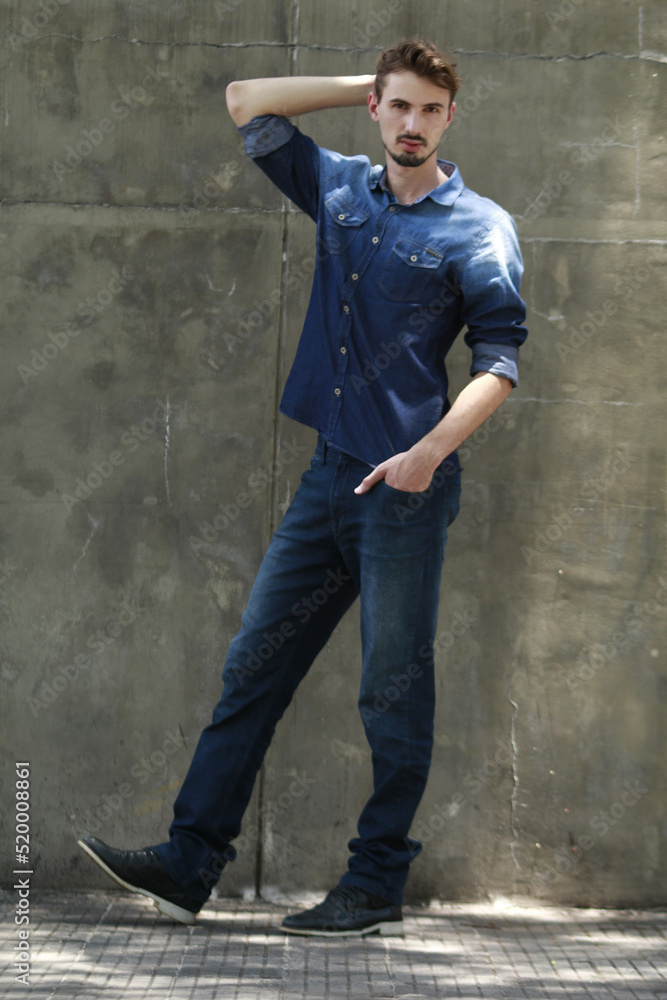 model with denim clothes