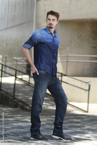 model with denim clothes