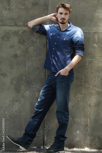 model with denim clothes