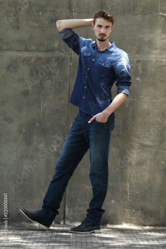 model with denim clothes