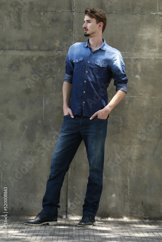 model with denim clothes