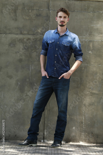 model with denim clothes