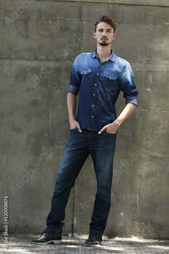 model with denim clothes