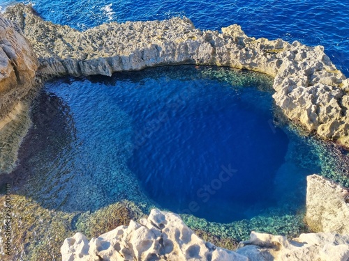 Photography Blue Hole in the sea on Gozo island