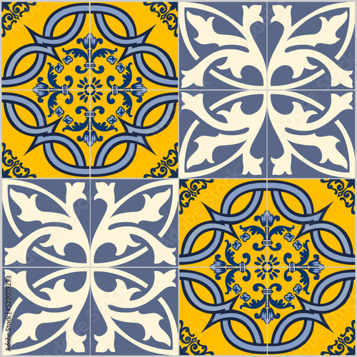 Ceramic Tiles. Hydraulic ceramic. Digital design. Floral decorative ornament.