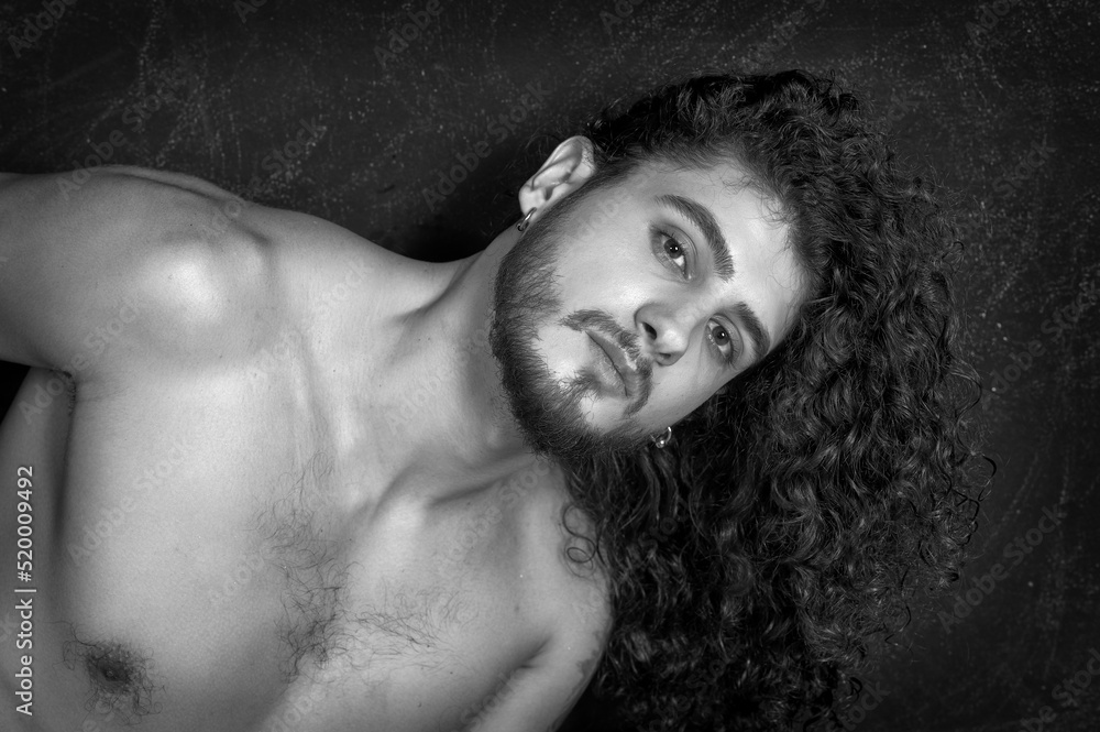 Portrait of a young man with a beard