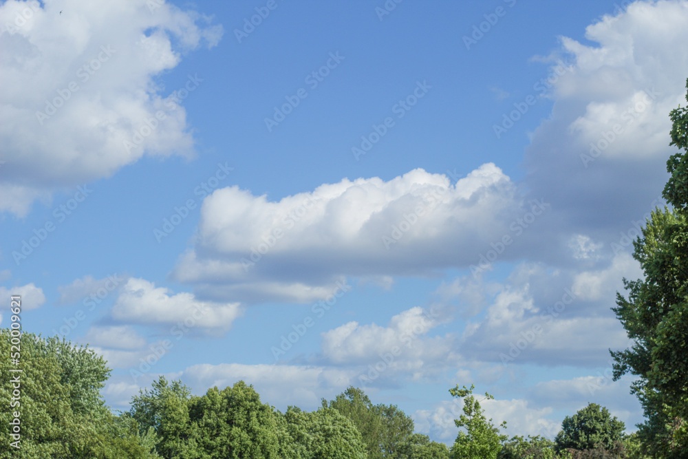 Beautiful white clouds in the blue sky