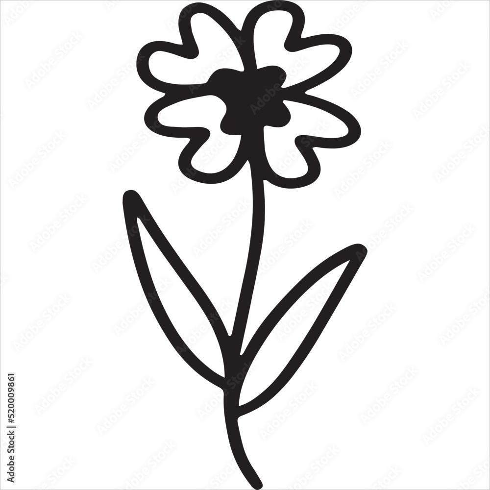Vector, Image of blooming jasmine flower icon, black and white color, with transparent background Vector, Image of blooming jasmine flower icon, black and white color, with transparent background