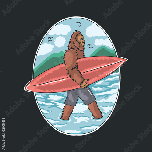 King Ape Brings Surfing Along The Beach When It's Sunny photo