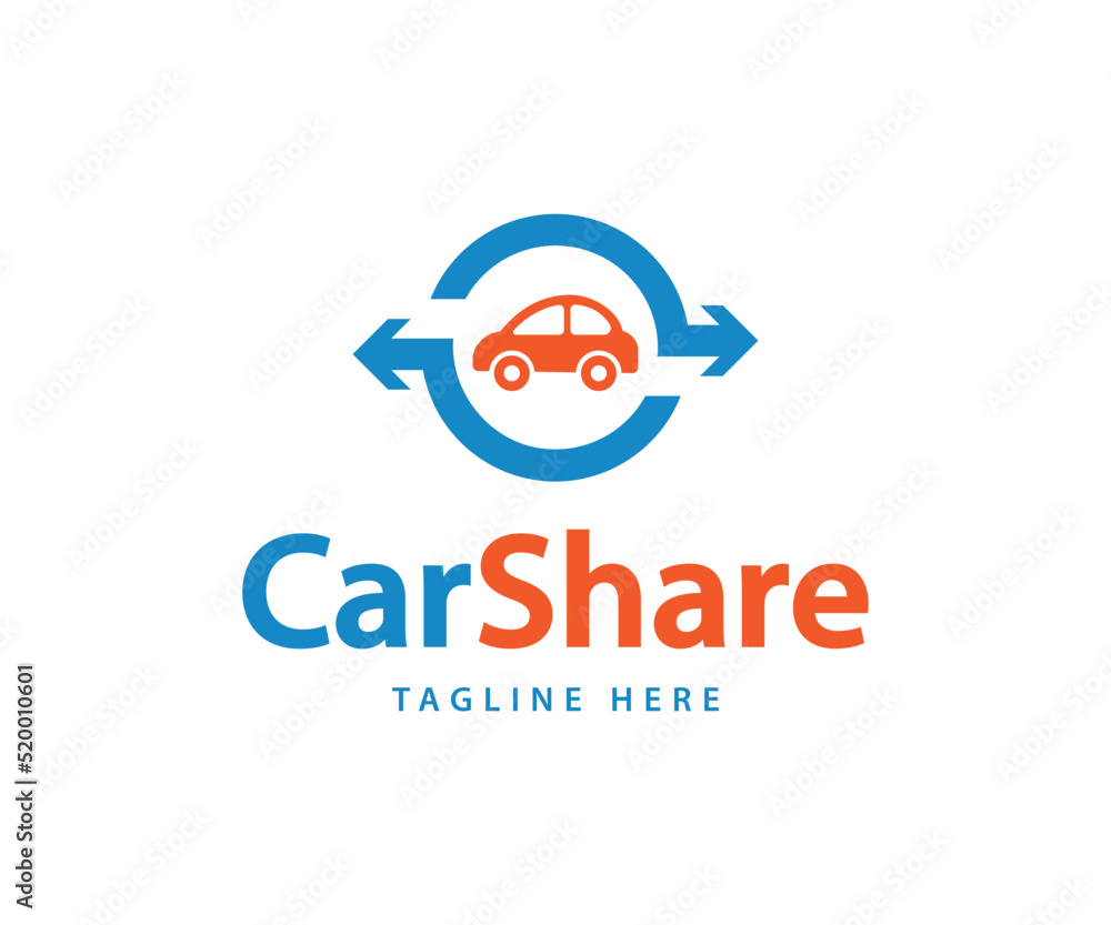 Naklejka premium Car Share Logo. Ridesharing Logo Design
