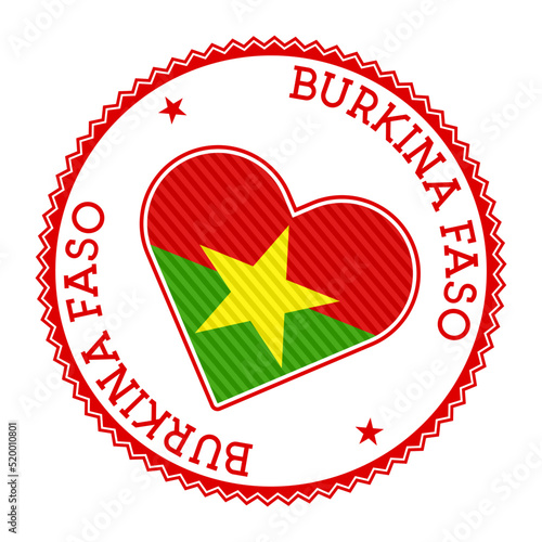 Burkina Faso heart badge. Vector logo of Burkina Faso elegant Vector illustration. photo