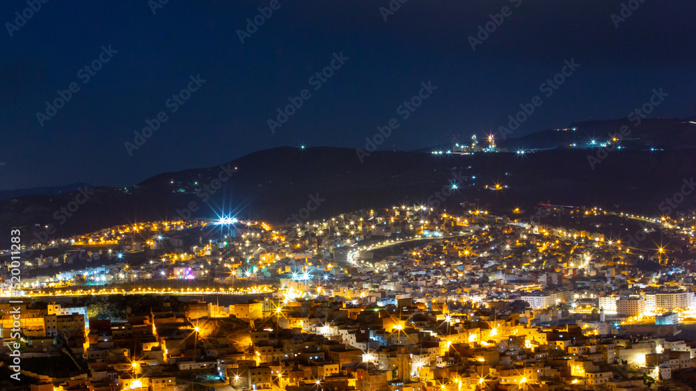 Lights of tetouan city by night