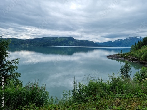 majestic norwegian summer landscape with clean water