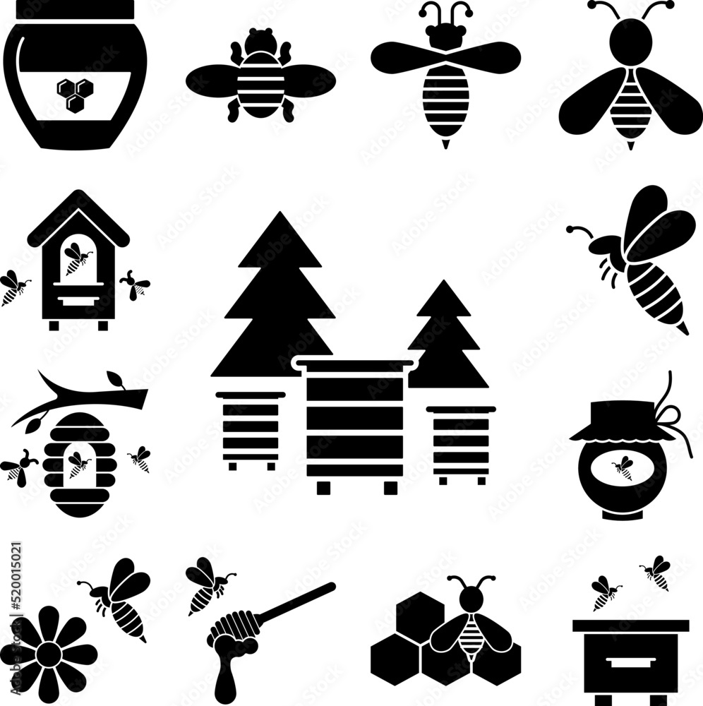 hive, forest icon in a collection with other items