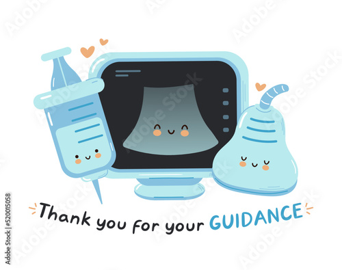 Cute funny sultrasound character. Vector hand drawn cartoon kawaii character simple illustration icon. Isolated on white background. Ultrasound,x-ray for pregnant cartoon character concept