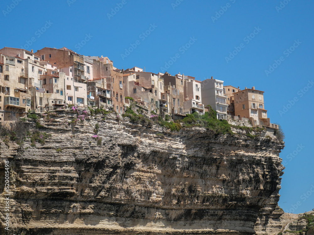 Bonifacio limestone cliff in South Corsica