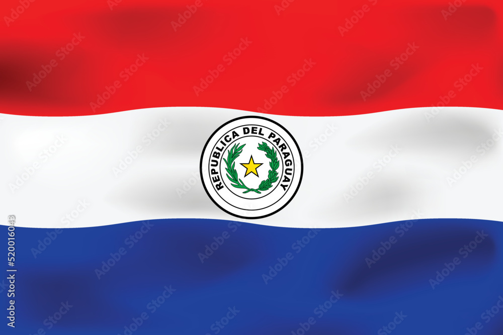 National flag of Paraguay. Realistic pictures flag National flag of Paraguay. Realistic pictures flag