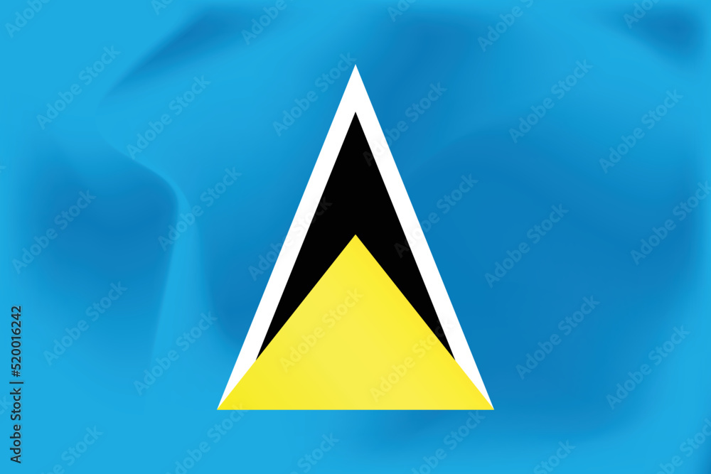 National flag of Saint Lucia. Realistic pictures flag National flag of Saint Lucia. Realistic pictures flag