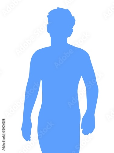blue shape man on white background
