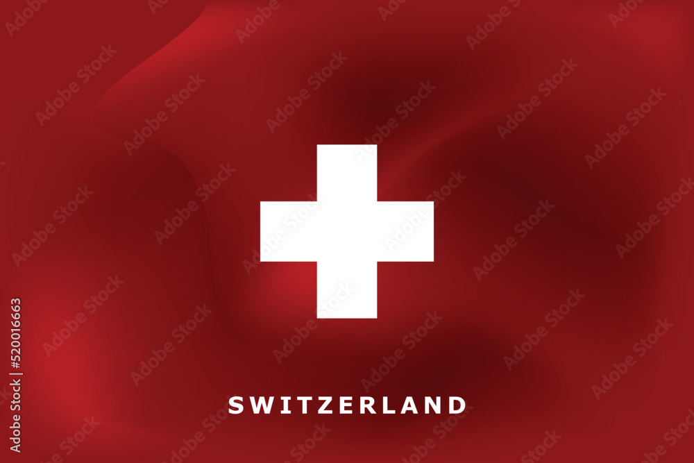Obraz premium National flag of Switzerland. Realistic pictures flag
