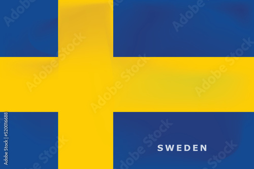 National flag of Sweden. Realistic pictures flag