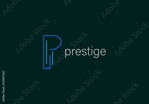 Wallpaper Mural abstract, alphabet or letter P logo concept, hand-drawn abstract, creative vector logo for any business.Letter P Logo. P Letter Design, brand identity, Torontodigital.ca