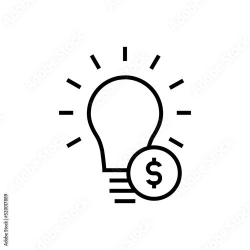 business idea, lightbulb with money icon vector