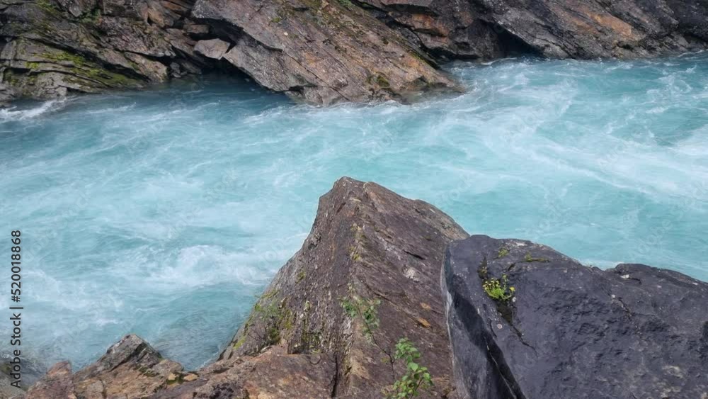 Marble Castle rock formation (Marmorslottet) outside of Mo i Rana, Norway. Glacial water from Svartisen creates holes in the limestone rock