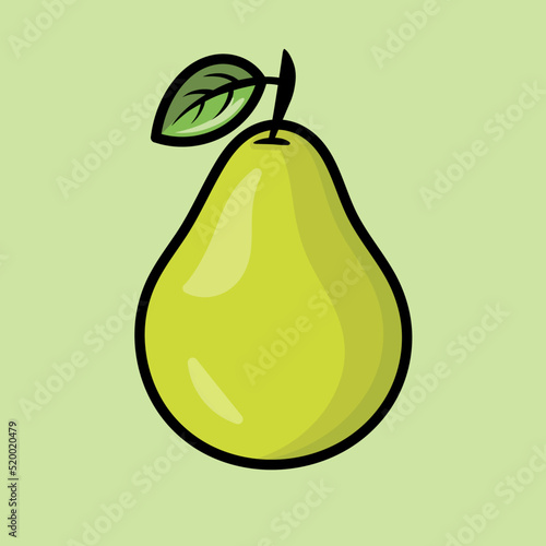 pear on a green background