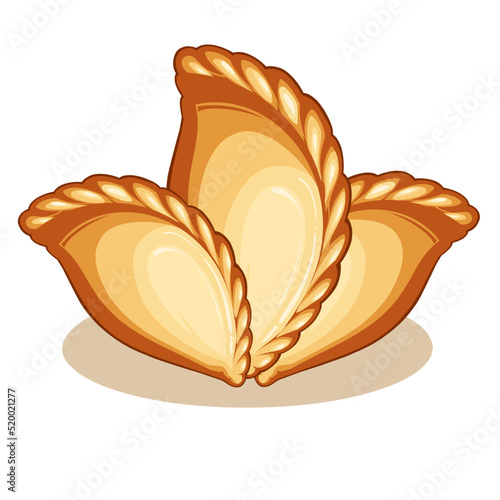empanadas vector illustration on white background. cartoon illustration of empanadas