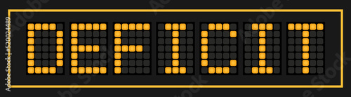 Orange color led in word deficit on black background