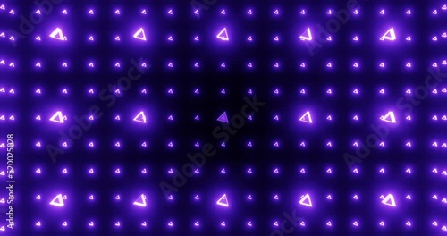 Wallpaper Mural 3d render with purple neon triangles Torontodigital.ca