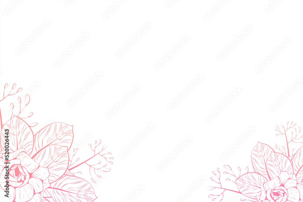 Engraving hand drawn floral frame background Engraving hand drawn floral frame background
