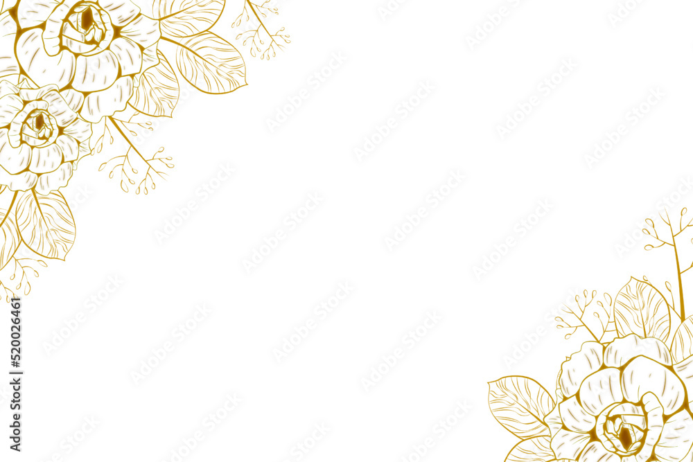 Engraving hand drawn floral frame background Stock Vector | Adobe Stock