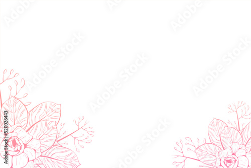 Engraving hand drawn floral frame background