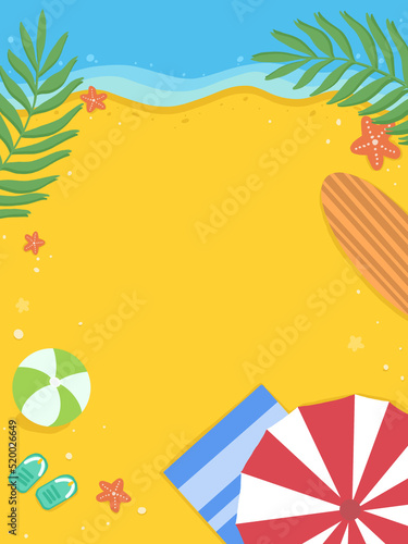 summer background with trees and starfish
