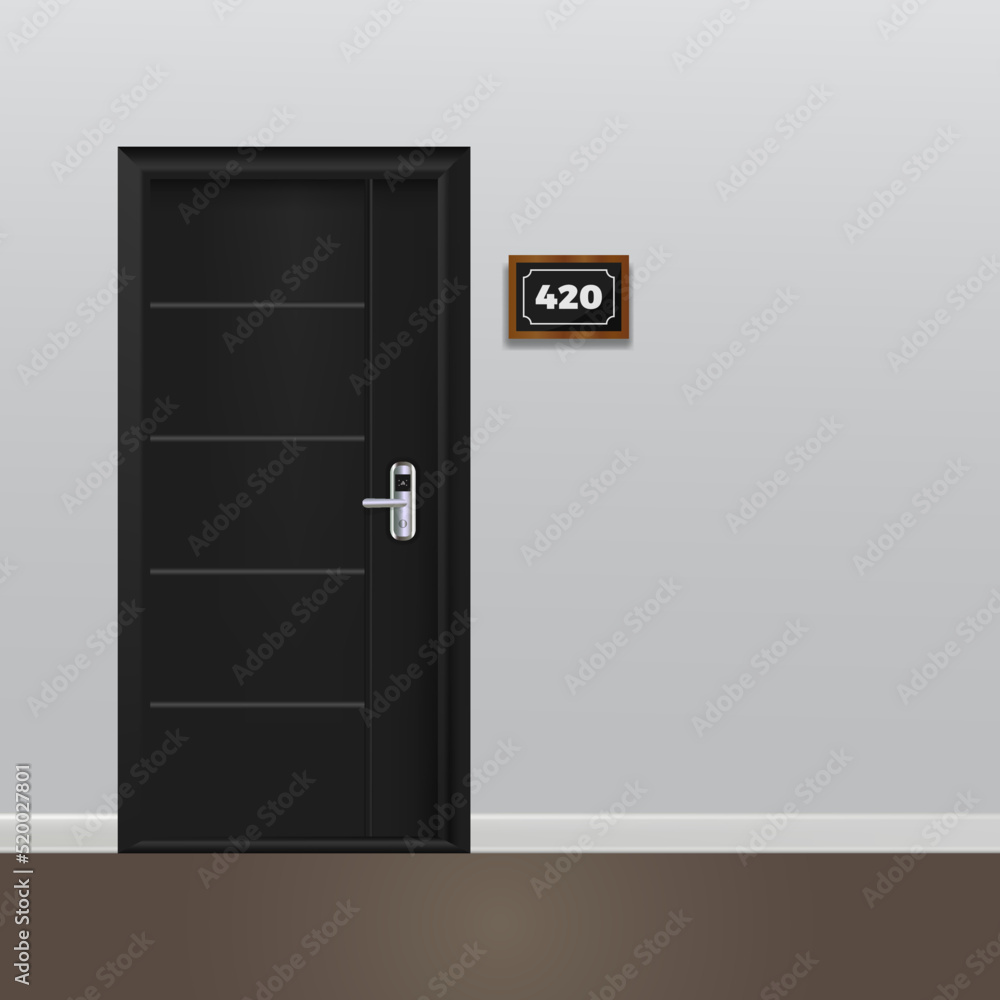 Hotel room door closed design vector illustration Hotel room door closed design vector illustration