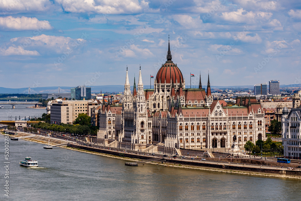 Fototapeta premium The city of Budapest with the parliament building 